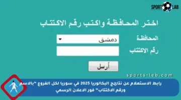 رابط الاستعلام عن نتائج البكالوريا 2025 في سوريا لكل الفروع “بالاسم ورقم الاكتتاب” فور الإعلان الرسمي